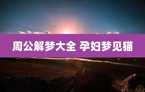 周公解梦大全 孕妇梦见猫