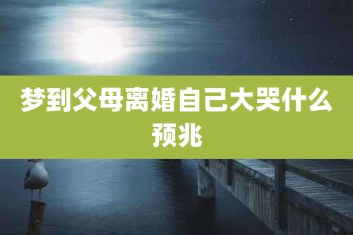 梦到父母离婚自己大哭什么预兆