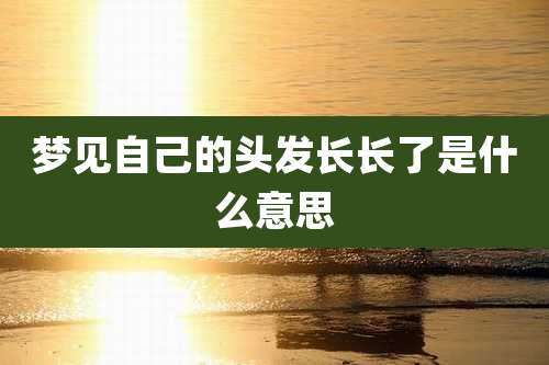 梦见自己的头发长长了是什么意思