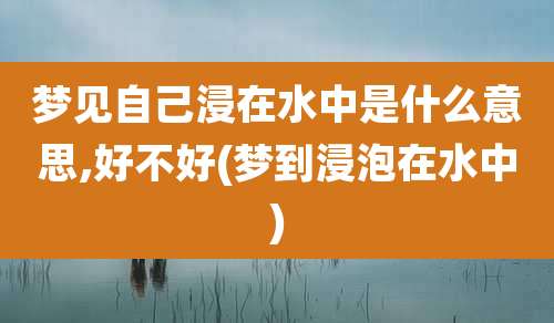 梦见自己浸在水中是什么意思,好不好(梦到浸泡在水中)