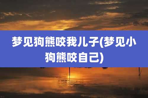 梦见狗熊咬我儿子(梦见小狗熊咬自己)