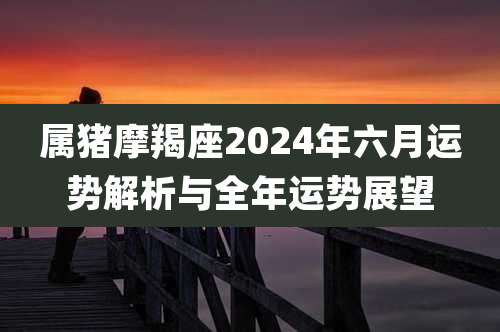 属猪摩羯座2024年六月运势解析与全年运势展望