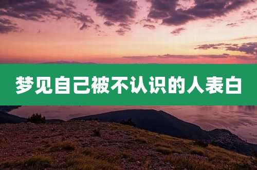 梦见自己被不认识的人表白
