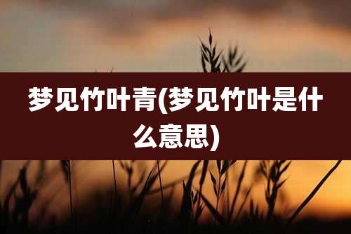 梦见竹叶青(梦见竹叶是什么意思)