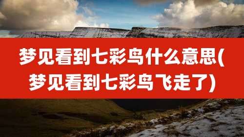 梦见看到七彩鸟什么意思(梦见看到七彩鸟飞走了)