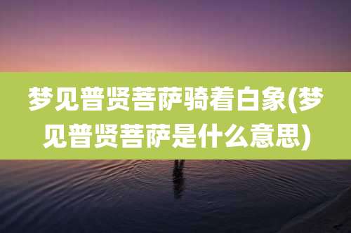 梦见普贤菩萨骑着白象(梦见普贤菩萨是什么意思)