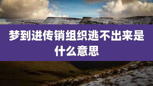 梦到进传销组织逃不出来是什么意思