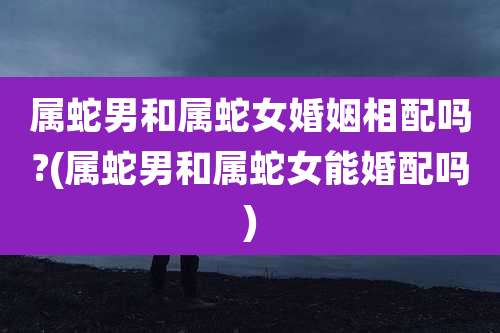 属蛇男和属蛇女婚姻相配吗?(属蛇男和属蛇女能婚配吗)