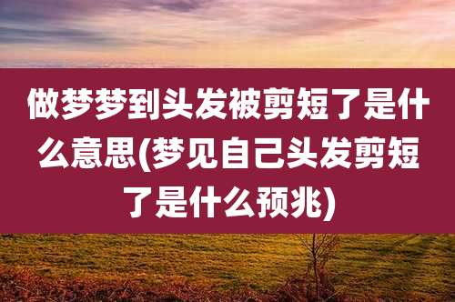 做梦梦到头发被剪短了是什么意思(梦见自己头发剪短了是什么预兆)