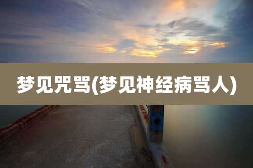 梦见咒骂(梦见神经病骂人)