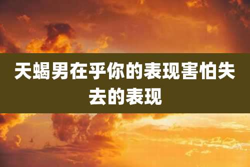 天蝎男在乎你的表现害怕失去的表现
