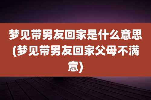 梦见带男友回家是什么意思(梦见带男友回家父母不满意)