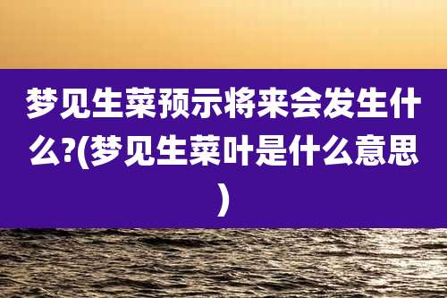 梦见生菜预示将来会发生什么?(梦见生菜叶是什么意思)