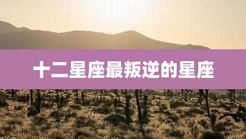 十二星座最叛逆的星座