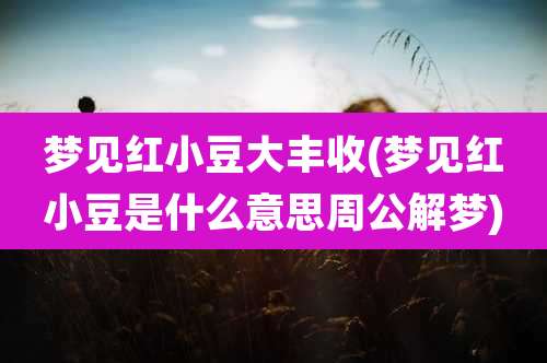 梦见红小豆大丰收(梦见红小豆是什么意思周公解梦)