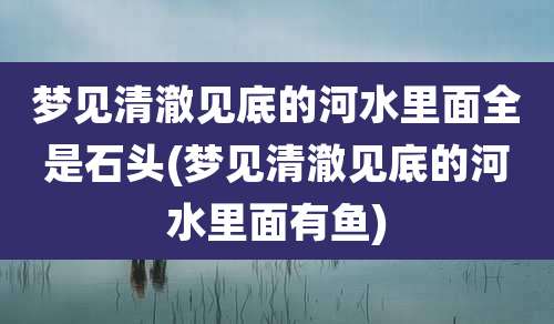 梦见清澈见底的河水里面全是石头(梦见清澈见底的河水里面有鱼)
