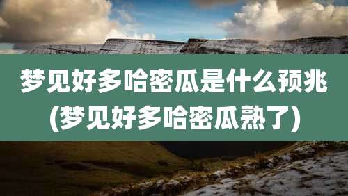 梦见好多哈密瓜是什么预兆(梦见好多哈密瓜熟了)