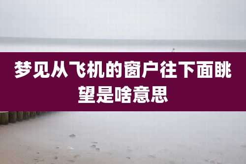 梦见从飞机的窗户往下面眺望是啥意思