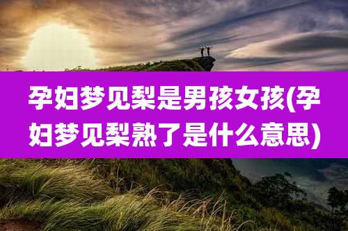 孕妇梦见梨是男孩女孩(孕妇梦见梨熟了是什么意思)