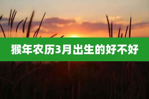 猴年农历3月出生的好不好