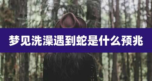 梦见洗澡遇到蛇是什么预兆