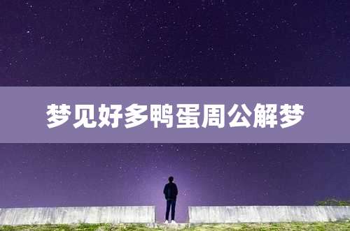 梦见好多鸭蛋周公解梦