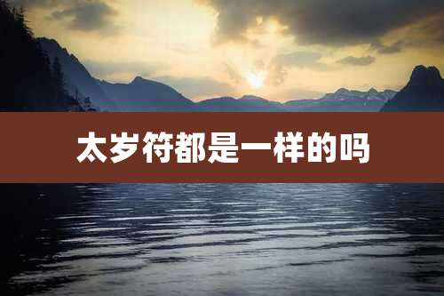 太岁符都是一样的吗