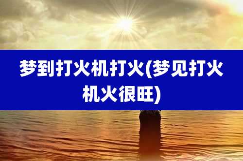 梦到打火机打火(梦见打火机火很旺)