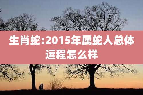 生肖蛇:2015年属蛇人总体运程怎么样