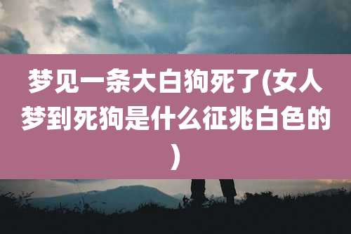 梦见一条大白狗死了(女人梦到死狗是什么征兆白色的)