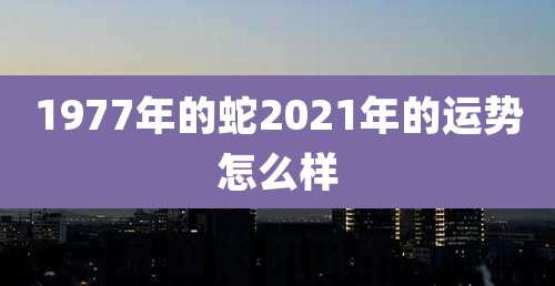 1977年的蛇2021年的运势怎么样