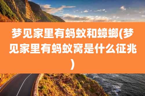 梦见家里有蚂蚁和蟑螂(梦见家里有蚂蚁窝是什么征兆)
