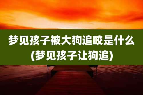 梦见孩子被大狗追咬是什么(梦见孩子让狗追)