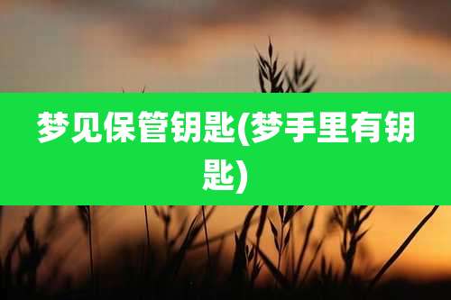 梦见保管钥匙(梦手里有钥匙)