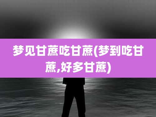 梦见甘蔗吃甘蔗(梦到吃甘蔗,好多甘蔗)