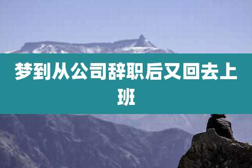 梦到从公司辞职后又回去上班