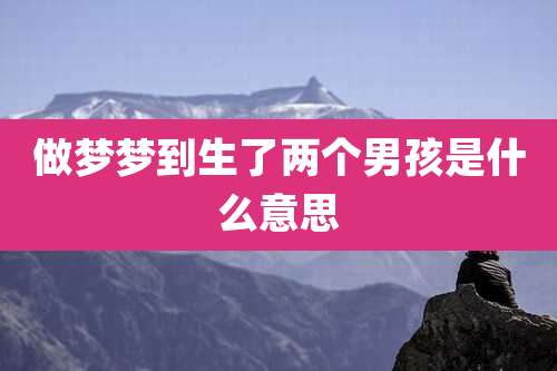 做梦梦到生了两个男孩是什么意思