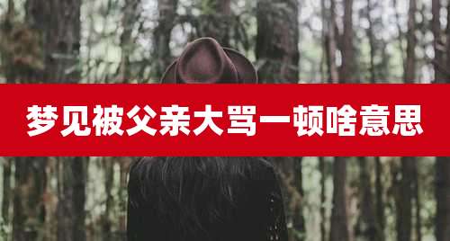 梦见被父亲大骂一顿啥意思