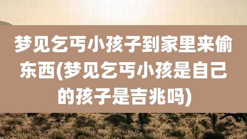 梦见乞丐小孩子到家里来偷东西(梦见乞丐小孩是自己的孩子是吉兆吗)