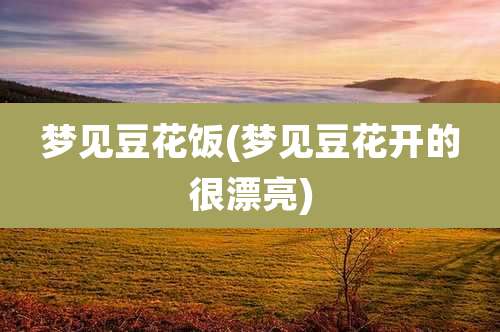 梦见豆花饭(梦见豆花开的很漂亮)