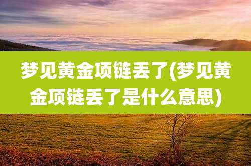 梦见黄金项链丢了(梦见黄金项链丢了是什么意思)
