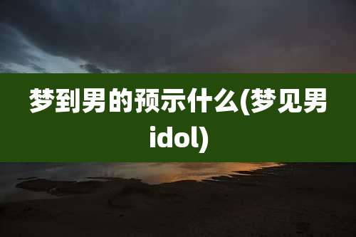 梦到男的预示什么(梦见男idol)