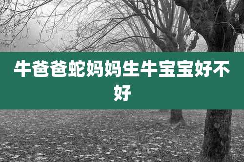 牛爸爸蛇妈妈生牛宝宝好不好