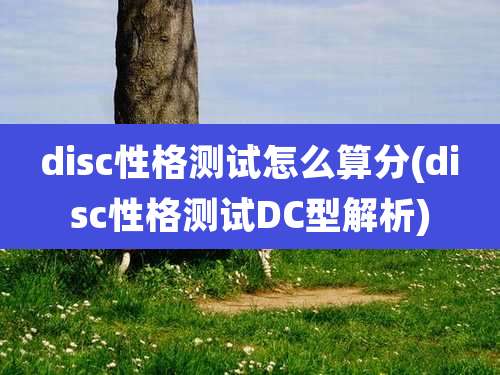 disc性格测试怎么算分(disc性格测试DC型解析)