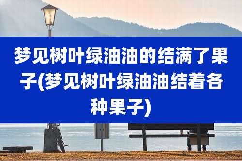 梦见树叶绿油油的结满了果子(梦见树叶绿油油结着各种果子)