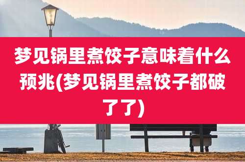 梦见锅里煮饺子意味着什么预兆(梦见锅里煮饺子都破了了)