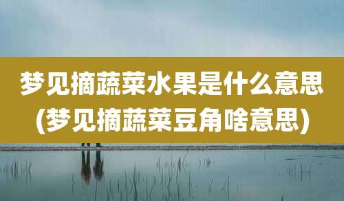梦见摘蔬菜水果是什么意思(梦见摘蔬菜豆角啥意思)
