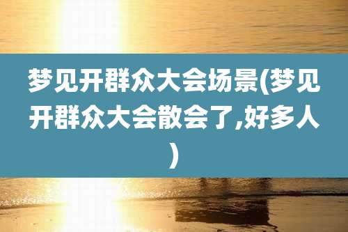 梦见开群众大会场景(梦见开群众大会散会了,好多人)