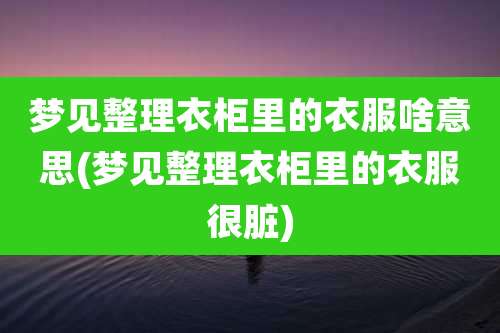 梦见整理衣柜里的衣服啥意思(梦见整理衣柜里的衣服很脏)