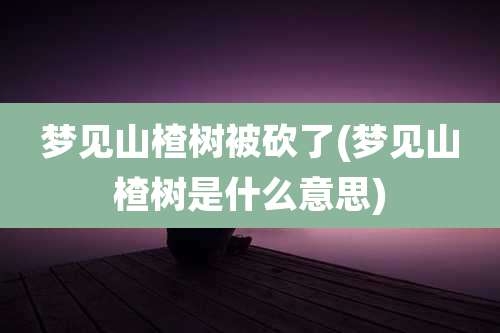 梦见山楂树被砍了(梦见山楂树是什么意思)